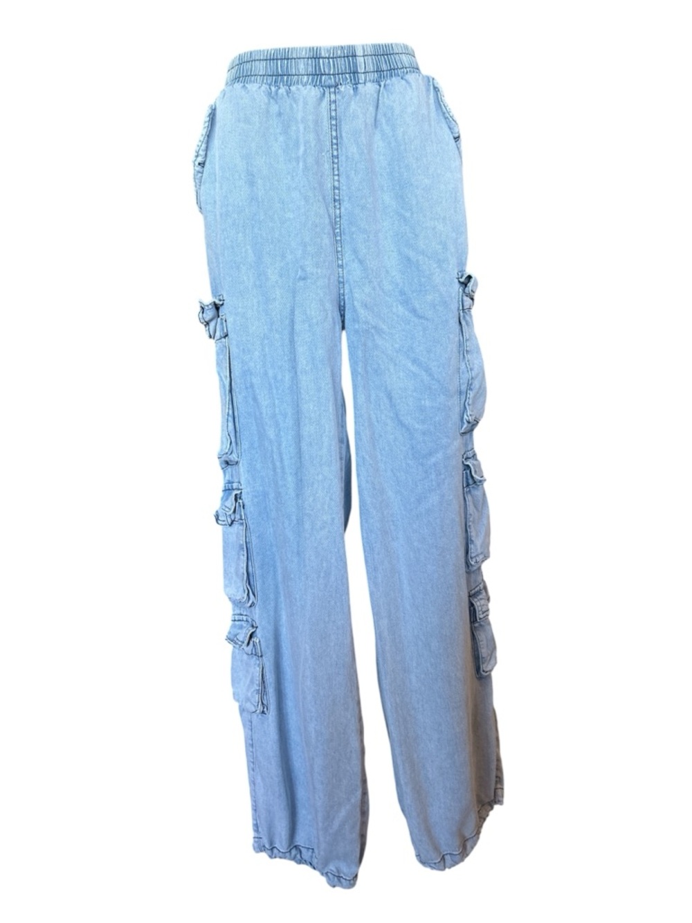 Vintage Havana Light Wash Denim Cargo Pants